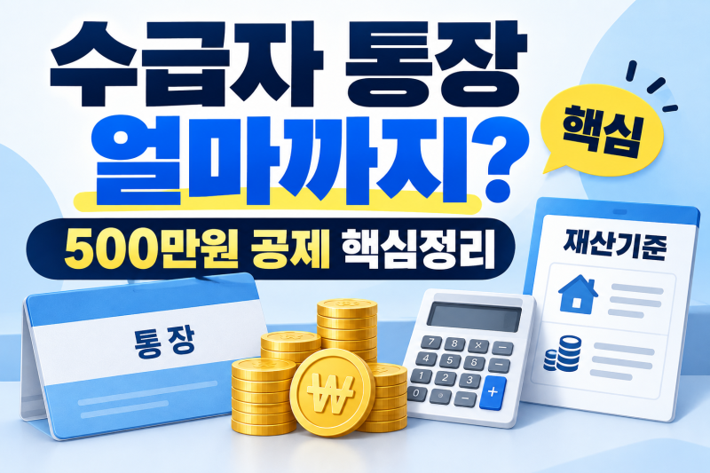 기초생활수급자 통장에 얼마까지 있어도 될까?