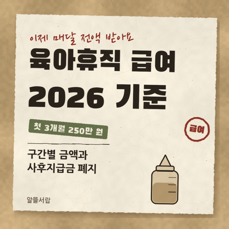 2026 육아휴직 급여 총정리, 구간별 금액과 사후지급금 폐지