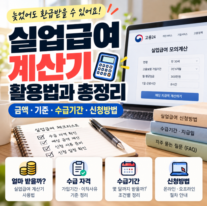 실업급여 계산기 사용법, 내가 받을 금액과 기간 미리 확인하는 방법