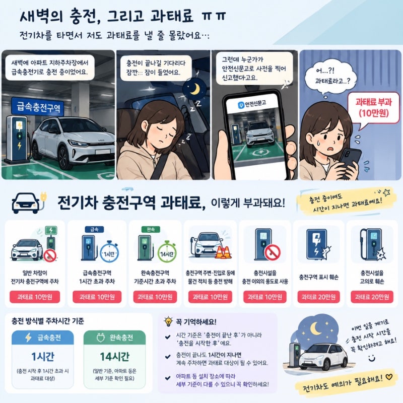 전기차 충전구역 과태료｜급속충전 1시간 넘으면 과태료?