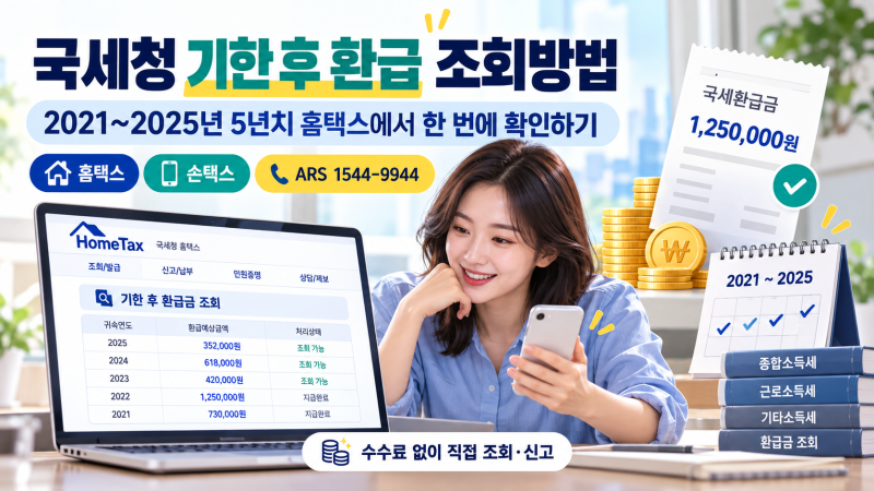 국세청 기한 후 환급 조회방법｜2021~2025년 5년치 홈택스에서 한 번에 확인하기