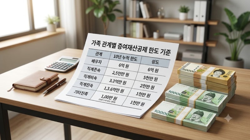 "증여세 면제 한도"와 세율 완벽 정리, 가족 간 송금 전 필수 체크사항