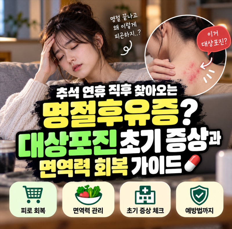추석 연휴 직후 찾아오는 명절후유증? 대상포진 초기 증상과 면역력 회복 가이드