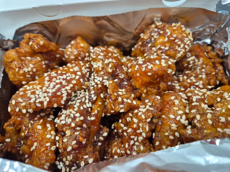 부산 장전동 웨이팅 맛집 뉴숯불통닭 배달 후기