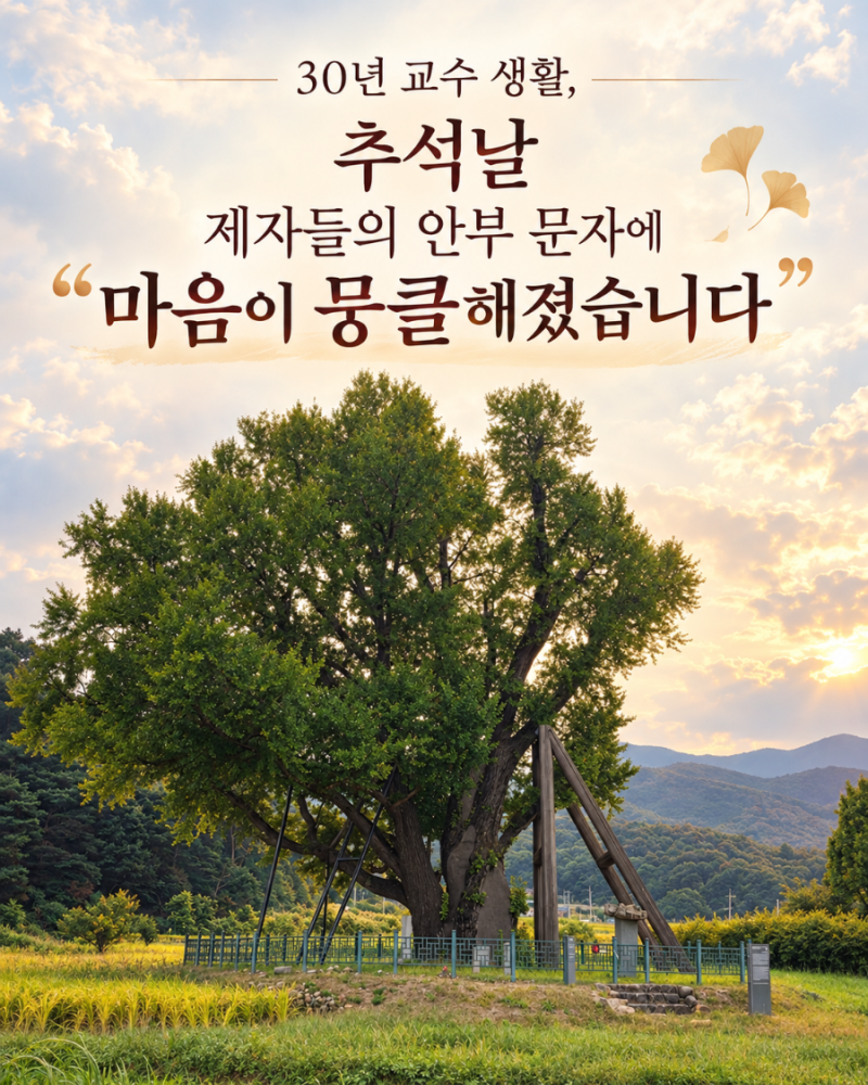 [대학강의실] 30년 교수 생활, 추석날 제자들의 안부 문자에 마음이 뭉클해졌습니다