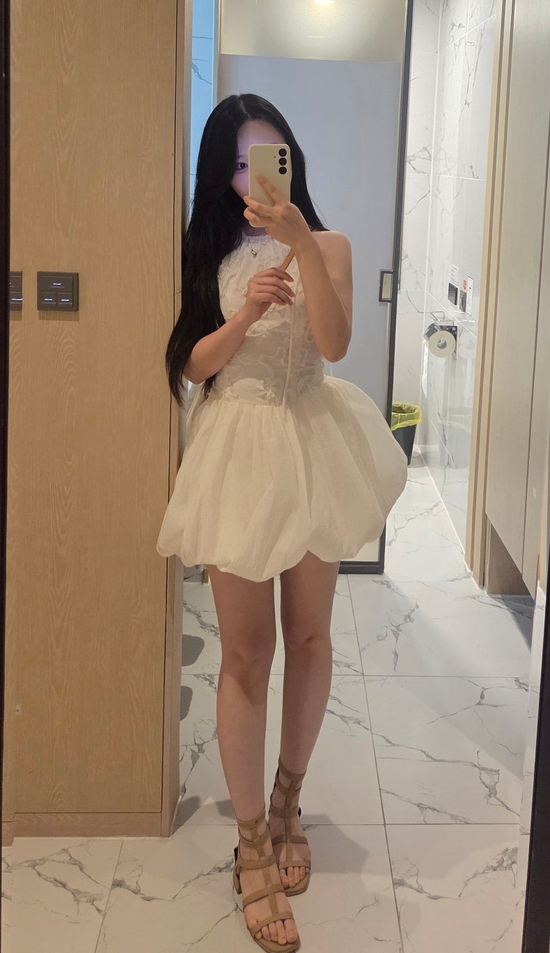 [SINCETHEN] 카리나 생일파티 원피스, 프로미스 벌룬 미니 원피스 후기