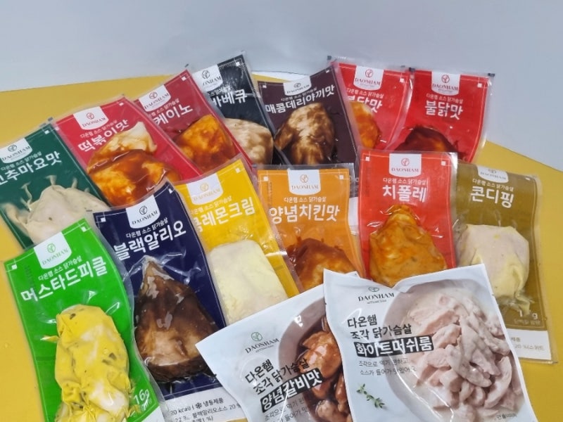 다온햄 소스 닭가슴살 15종 혼합, 질리지 않는 닭가슴살추천 다이어트식단