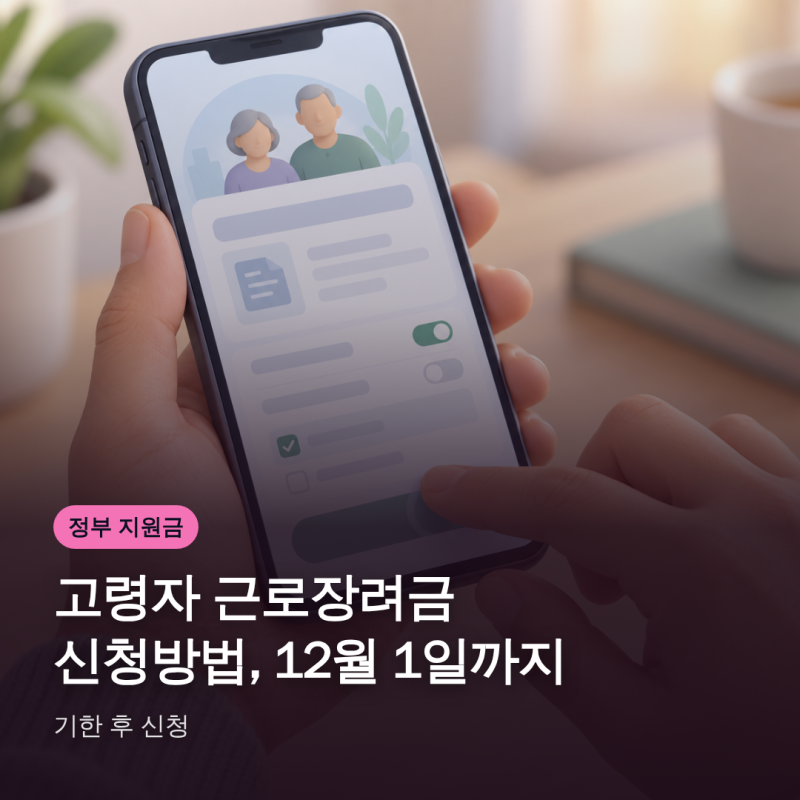고령자 근로장려금 신청방법, 12월 1일까지 기한 후 신청