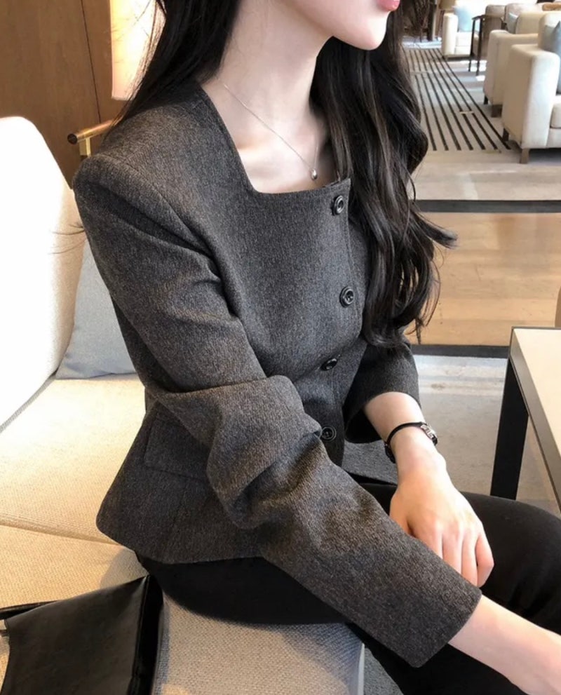 가을 여자 자켓 추천 • 20대 하객룩 자켓 코디.* (브랜드 렌느 • 도버 스퀘어 트위드 자켓)