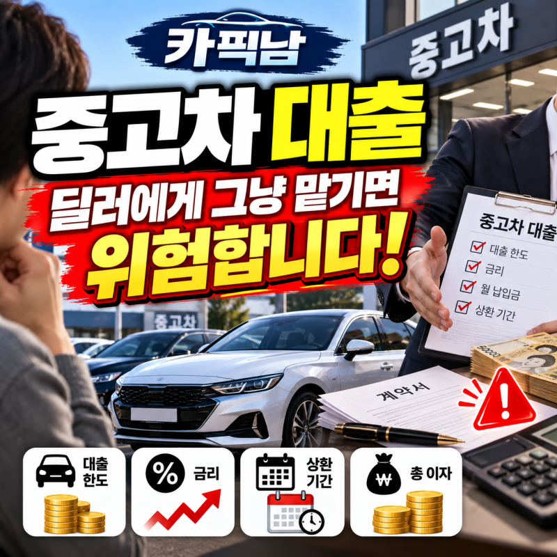 중고차 대출, 딜러가 대신 해준다는데 그냥 맡기면 위험합니다