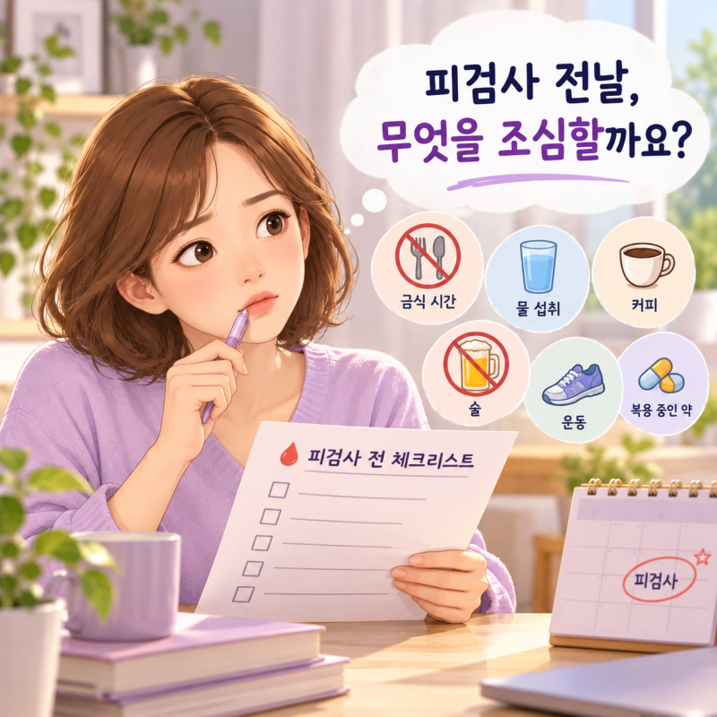 피검사 전날 주의사항, 금식 시간부터 물·커피·술·운동까지 확인