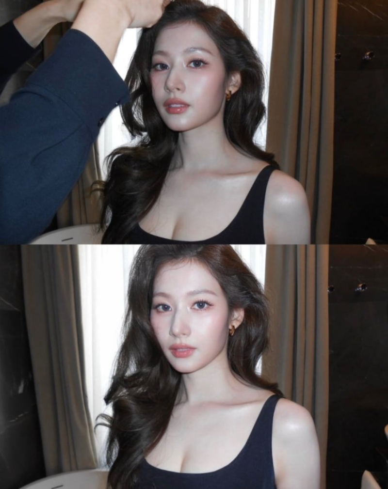 귀걸이만 900만원.. 올블랙으로 밀라노 사로잡은 트와이스 사나 패션