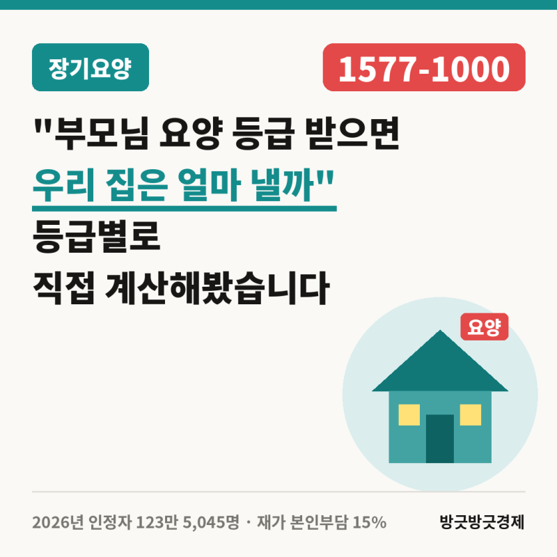 "부모님 요양 등급 받으면 우리 집은 얼마 낼까".. 등급별로 직접 계산해봤습니다