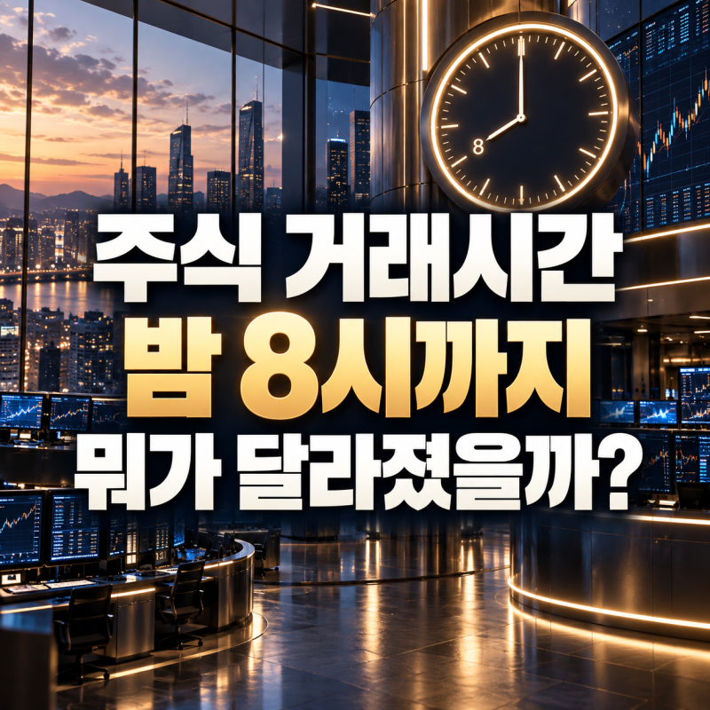 주식 거래시간 2026, KRX 애프터마켓 밤 8시까지 무엇이 달라졌을까?