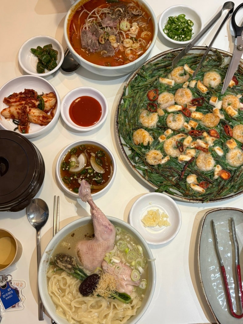 대구 동성로 한식 맛집 동곡제면 칼국수 해물부추전 메뉴 주차