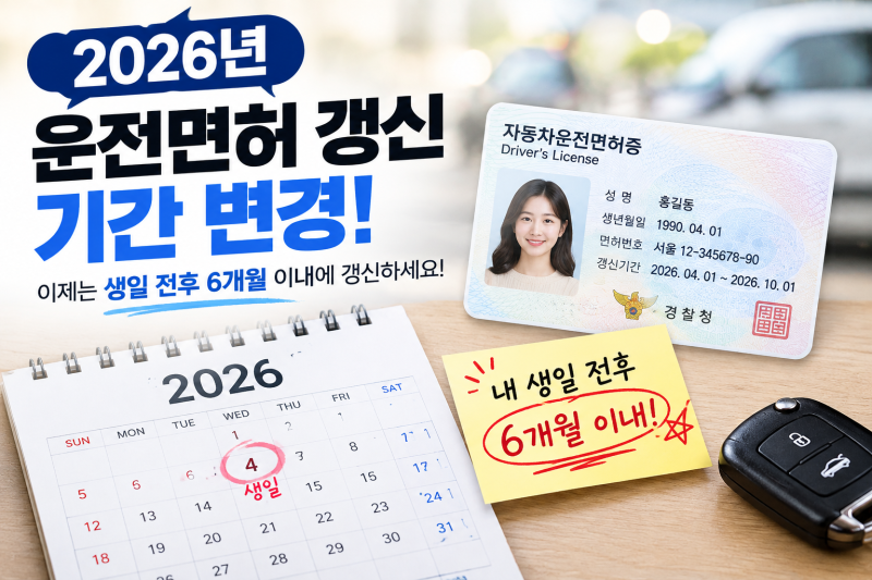 [2026년 최신] 운전면허증 갱신기간 변경, "1종 보통 면허 자동 승급" 대상 핵심 가이드