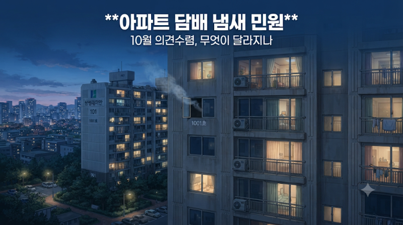 경기도 아파트 담배 냄새 민원, 10월 뒤 뭐가 바뀌나