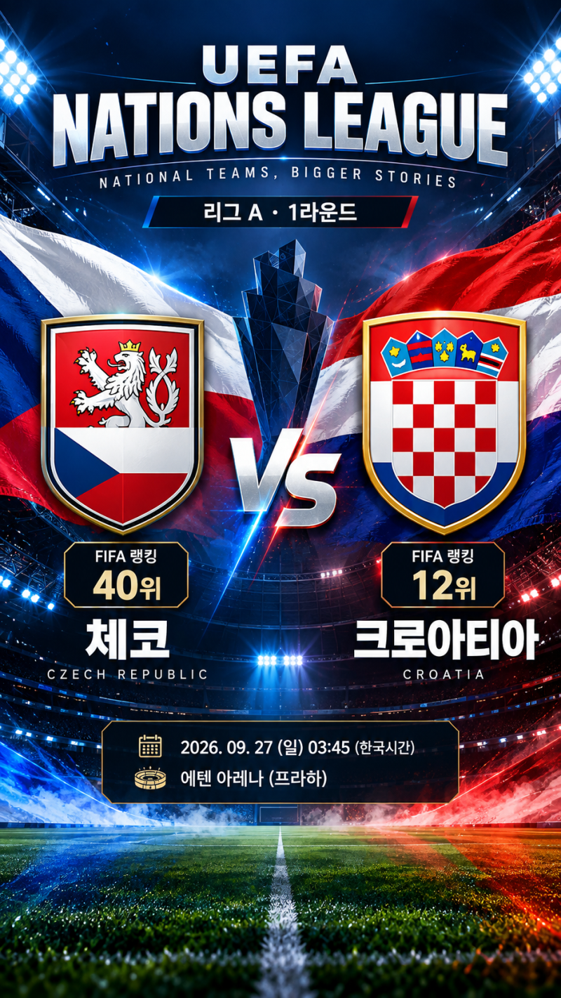 [UEFA 네이션스리그 분석] 체코 vs 크로아티아, 원정 승부예측
