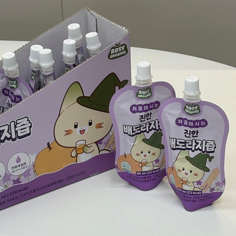 환절기간식 아기간식추천 아기 음료, 로지오가닉 국산배도라지즙