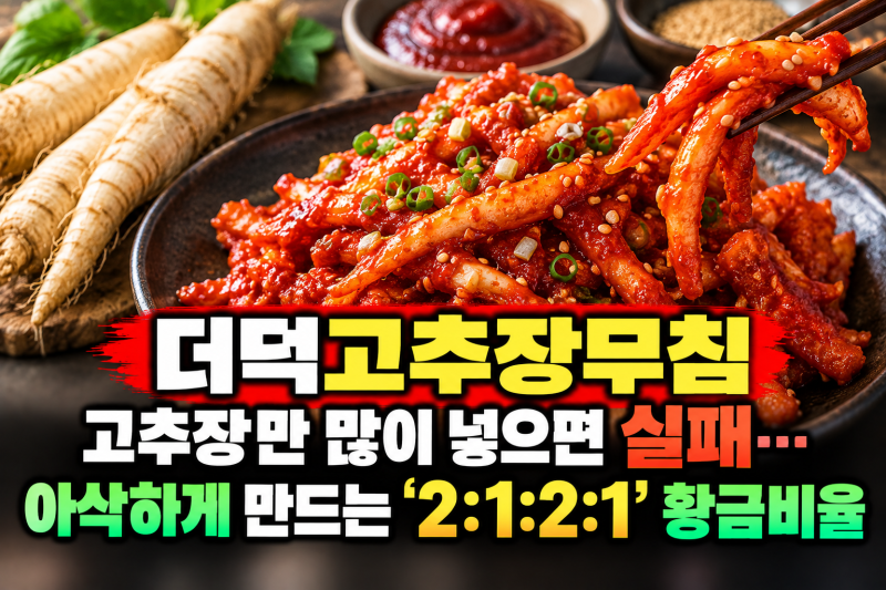 더덕고추장무침, 고추장만 많이 넣으면 실패…아삭하게 만드는 ‘2:1:2:1’ 황금비율