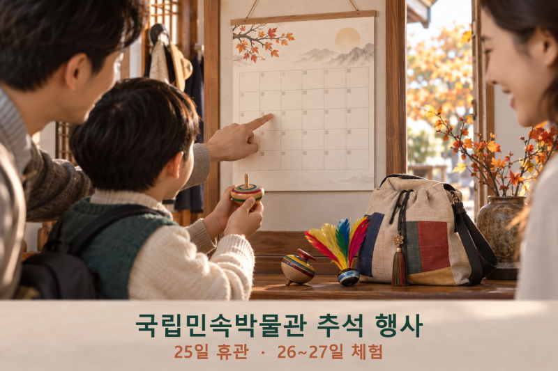 국립민속박물관 추석 행사, 25일은 쉬고 26~27일 체험합니다