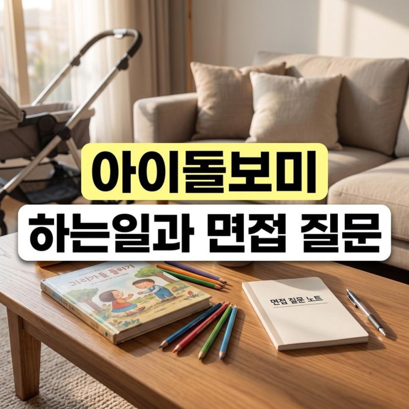 아이돌보미 하는일 및 인적성검사 면접 질문 확인하기