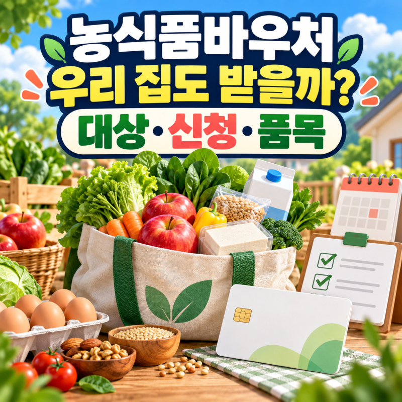 농식품바우처, 우리 집도 받을 수 있을까? 지원 대상·신청·사용 품목