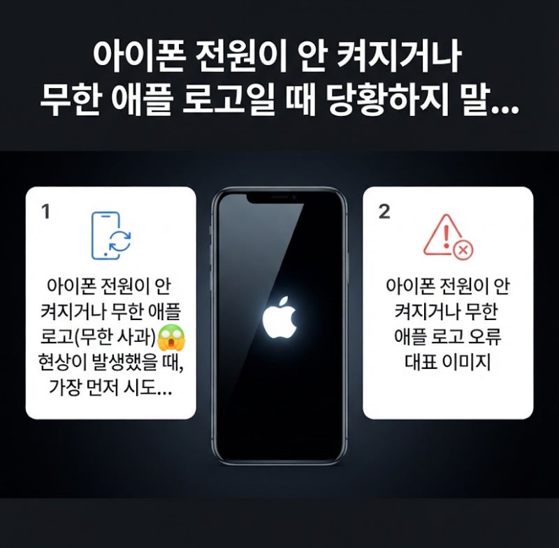 아이폰 전원이 안 켜지거나 무한 애플 로고일 때 당황하지 말고 해결하는 방법
