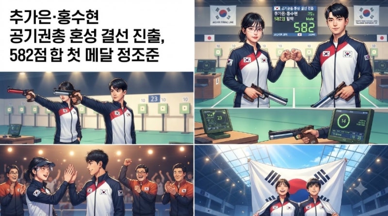 추가은 홍수현 결선 진출 공기권총 혼성단체전