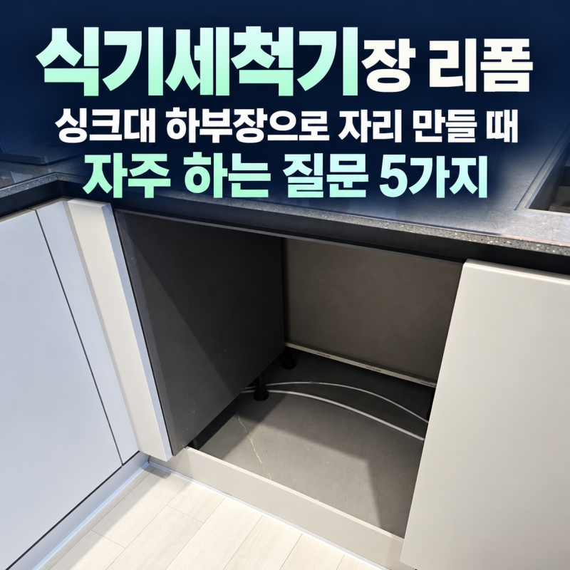 식기세척기장 리폼, 싱크대 하부장으로 자리 만들 때 자주하는 질문 5가지
