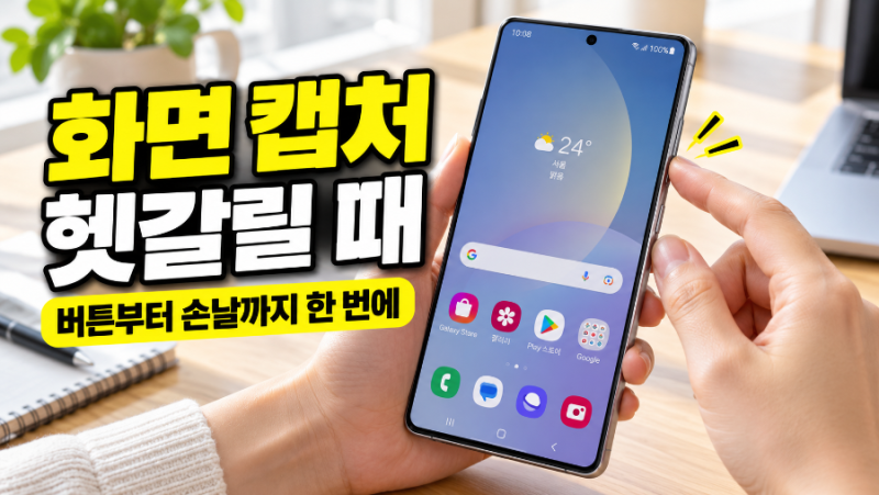 갤럭시 화면 캡처 헷갈릴 때? 버튼부터 손날 캡처까지 한 번에