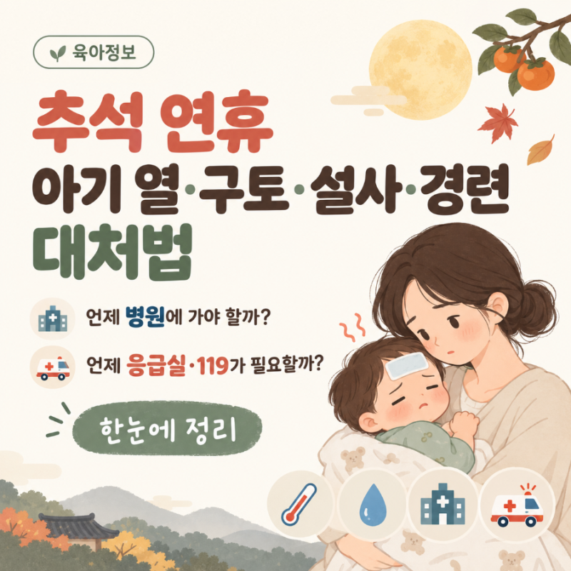추석에 아기가 아프면 응급실 가야 할까?｜열·구토·설사·경련 병원 가는 기준