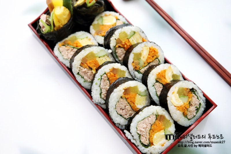 참치김밥 맛있게 싸는법 오이참치김밥 만들기