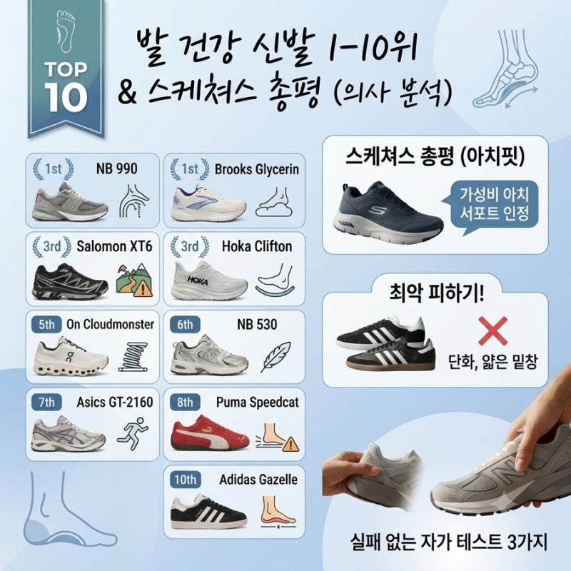 '정형외과 의사가 뽑은 발 편한 워킹화 신발 순위' 팩트체크! (ft. 스케쳐스 솔직 후기)