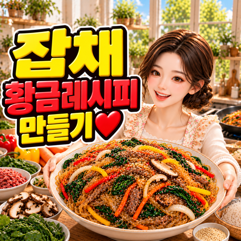 잡채 황금레시피, 당면 200g 양념 황금비율과 불지 않게 만드는 법