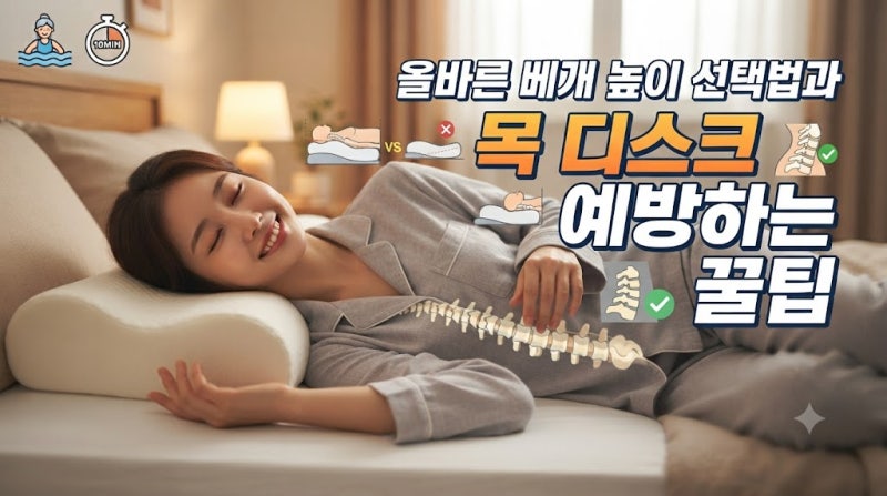 올바른 베개 높이 선택법과 목 디스크 예방하는 꿀팁