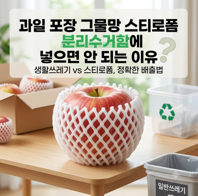 과일 포장 그물망 스티로폼 분리수거함에 넣으면 안 되는 이유