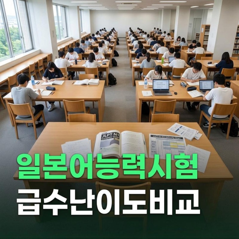 일본어능력시험 급수 난이도 N1 N5 수준 차이 비교하기
