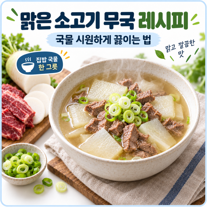 맑은 소고기 무국 레시피, 시원하고 깔끔하게 끓이는 법