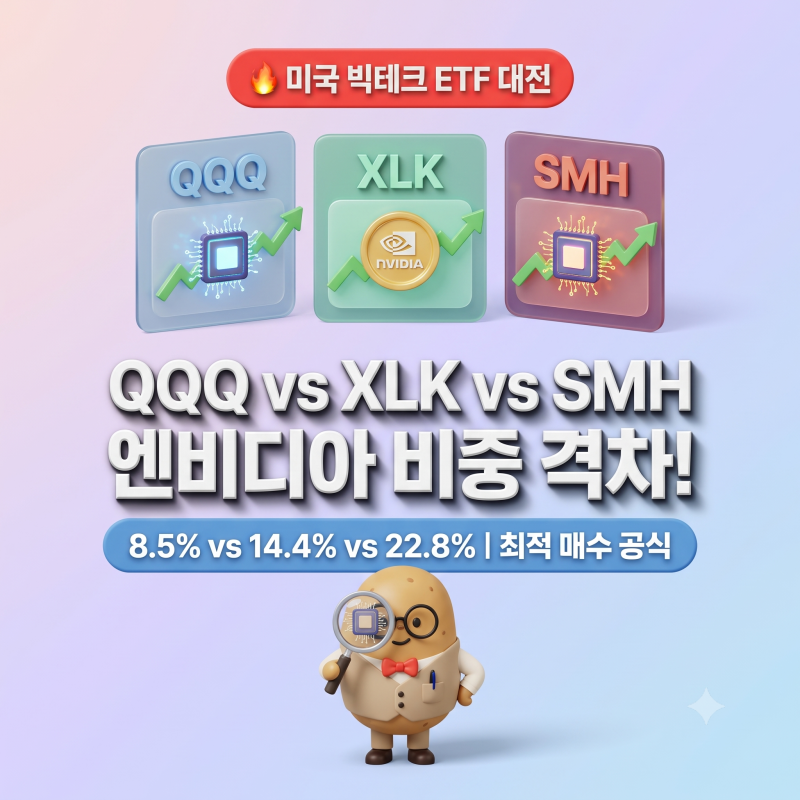 "QQQ·XLK·SMH 다 담았다고?" 엔비디아 비중 모르면 계좌 녹습니다