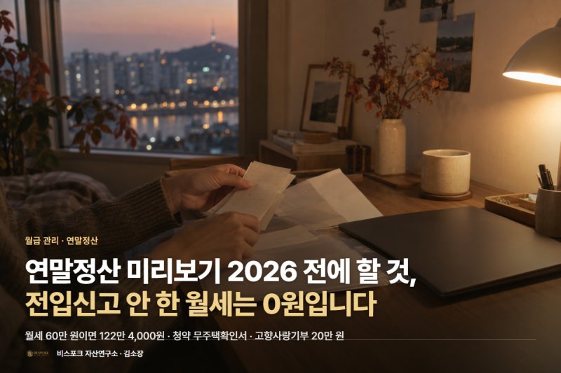 연말정산 미리보기 2026 전에 할 것, 전입신고 안 한 월세는 0원입니다