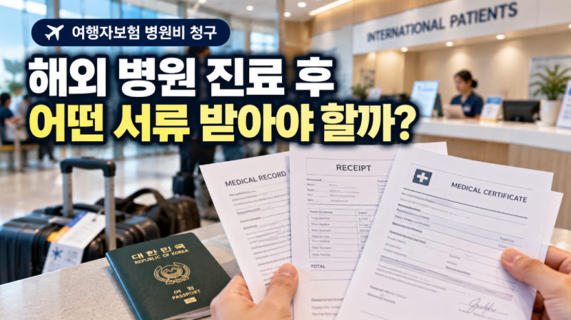 여행자보험 병원비 청구, 해외 병원에서 어떤 서류 받아야 할까?