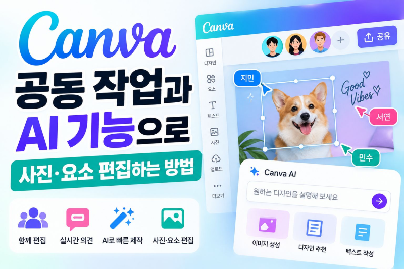 Canva 공동 작업과 AI 기능으로 사진·요소 편집하는 방법