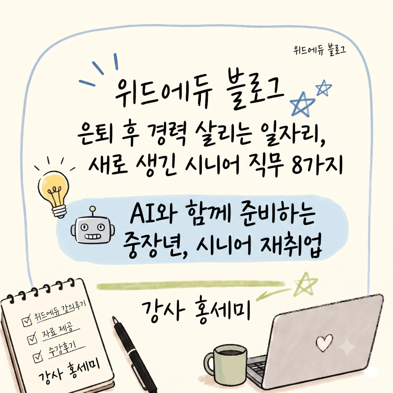 [AI중장년시니어] 중장년 재취업 교육, AI와 함께 하는 신노년 일자리와 경력 재설계 강사 홍....