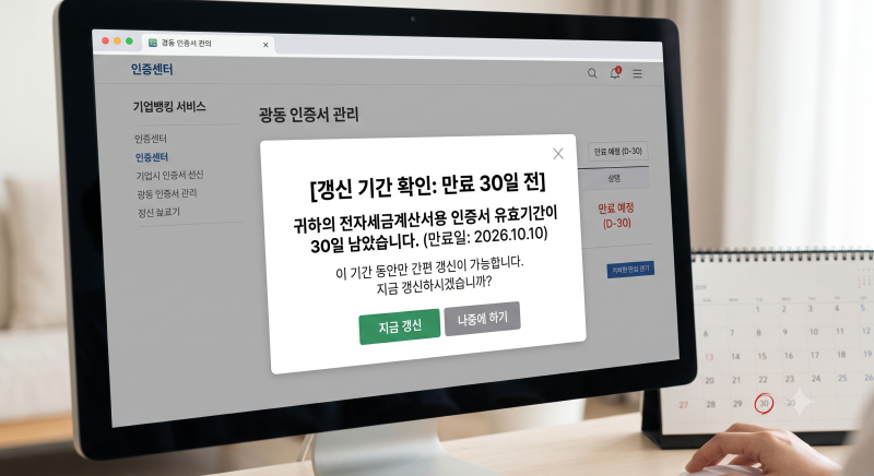 전자세금계산서용 인증서 갱신 방법 총정리: 만료 전 은행 재발급 및 홈택스 등록 절차
