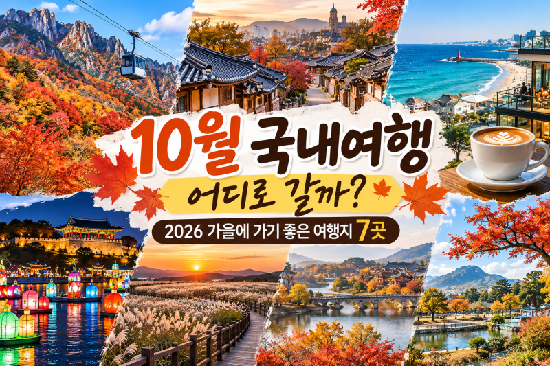 10월 국내여행 어디로 갈까?｜2026 가을에 가기 좋은 추천 여행지 7곳