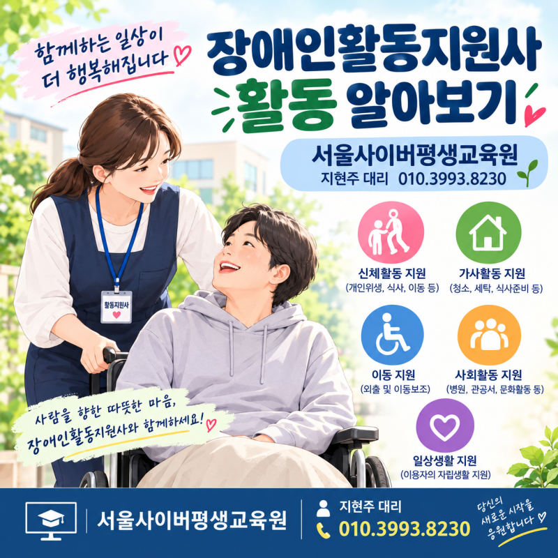 사회복지사+)장애인활동지원사 활동 알아보기