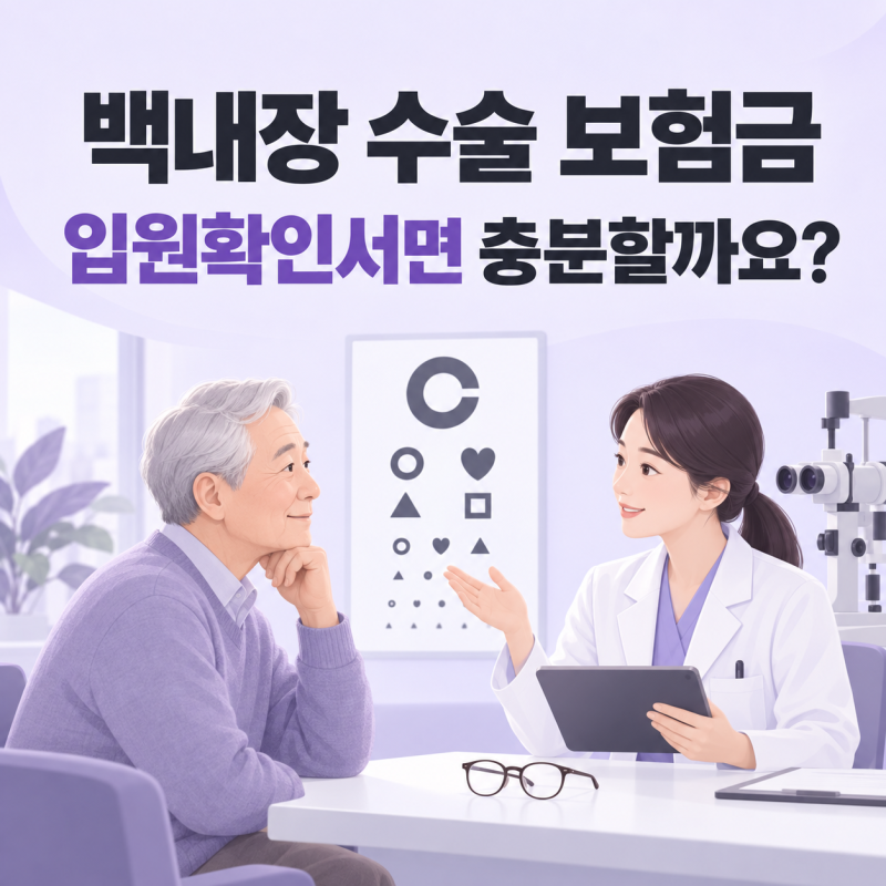 백내장 수술 후 실손보험금, 입원확인서가 있으면 충분할까요?