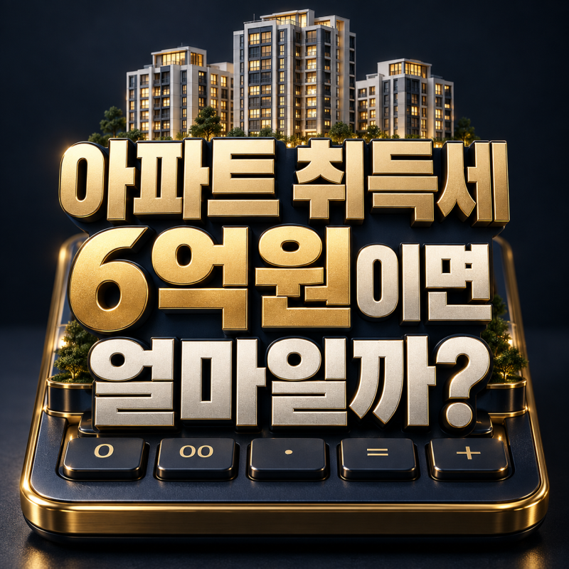 아파트 취득세 계산기, 6억원 집을 사면 세금은 600만원일까?