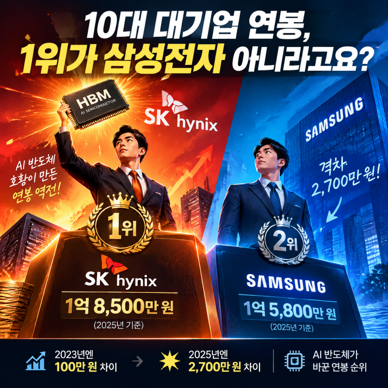 10대 대기업 연봉, 1위가 삼성전자 아니라고요?